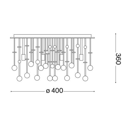 Ideal Lux - LED Kristallist laevalgusti MOONLIGHT 8xG9/3W/230V d. 40 cm kuldne
