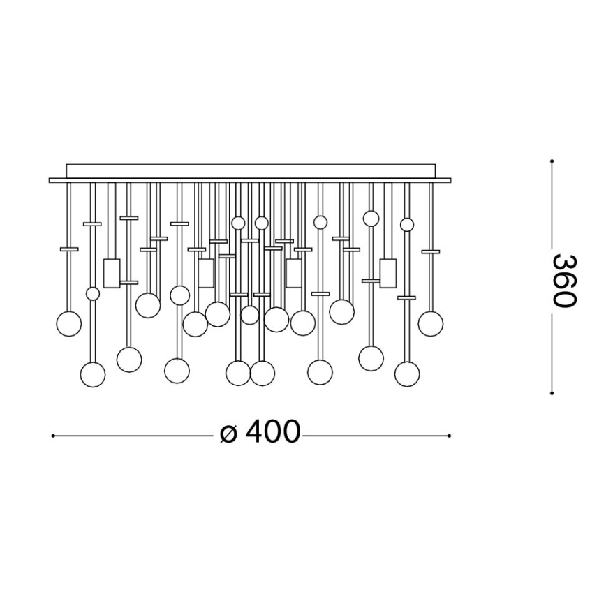 Ideal Lux - LED Kristallist laevalgusti MOONLIGHT 8xG9/3W/230V d. 40 cm kuldne
