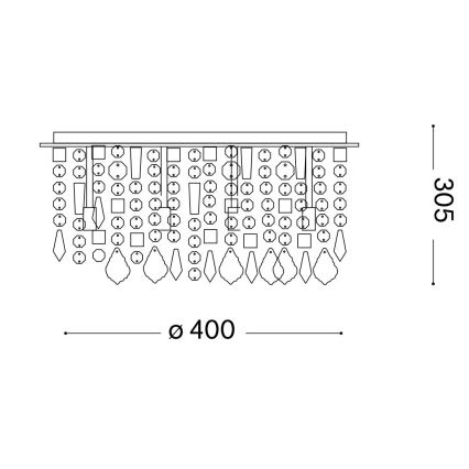 Ideal Lux - LED Kristallist laevalgusti ROYAL 8xG9/3W/230V d. 40 cm läikiv kroom