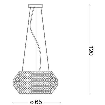 Ideal Lux - LED-kristalllühter kaablil PASHA 14xE14/40W/230V, läbimõõt 65 cm, läikiv kroom