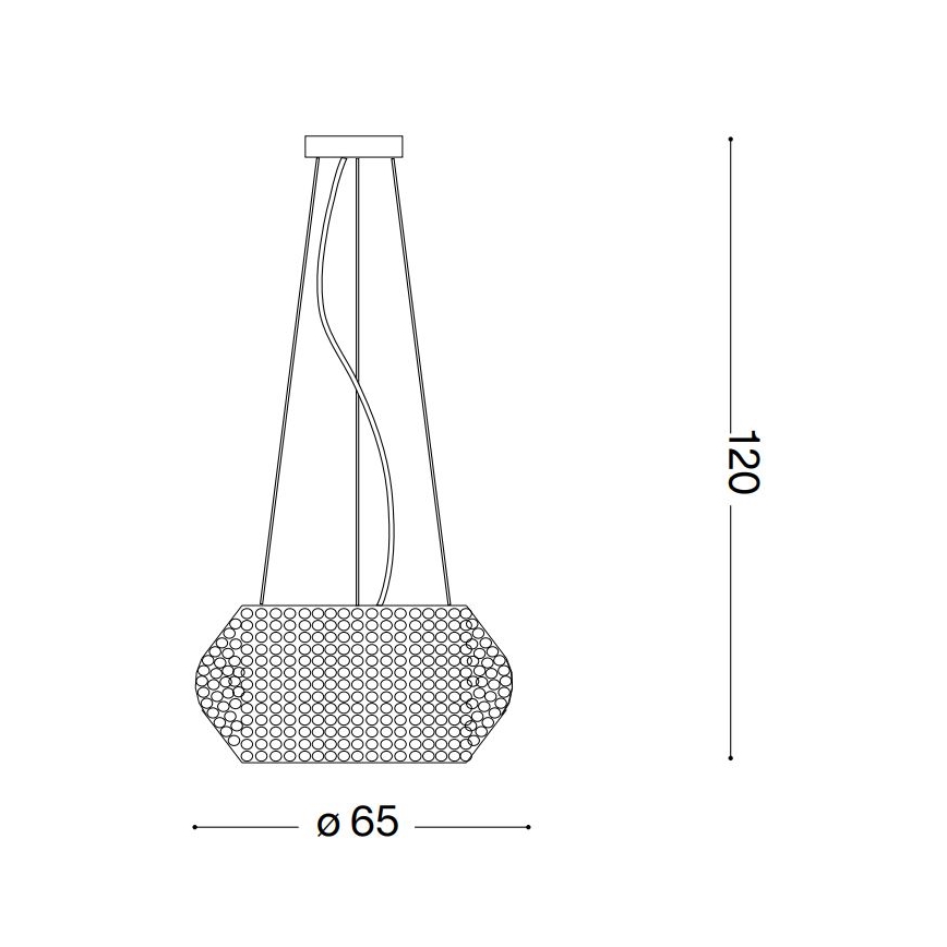 Ideal Lux - LED-kristalllühter kaablil PASHA 14xE14/40W/230V, läbimõõt 65 cm, läikiv kroom