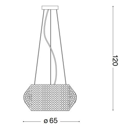 Ideal Lux - LED-kristalllühter kaablil PASHA 14xE14/40W/230V, läbimõõt 65 cm, kuldne