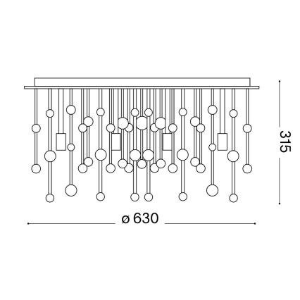 Ideal Lux - LED laelamp NEVE 12xG9/3W/230V Ø 63 cm läikiv kroom
