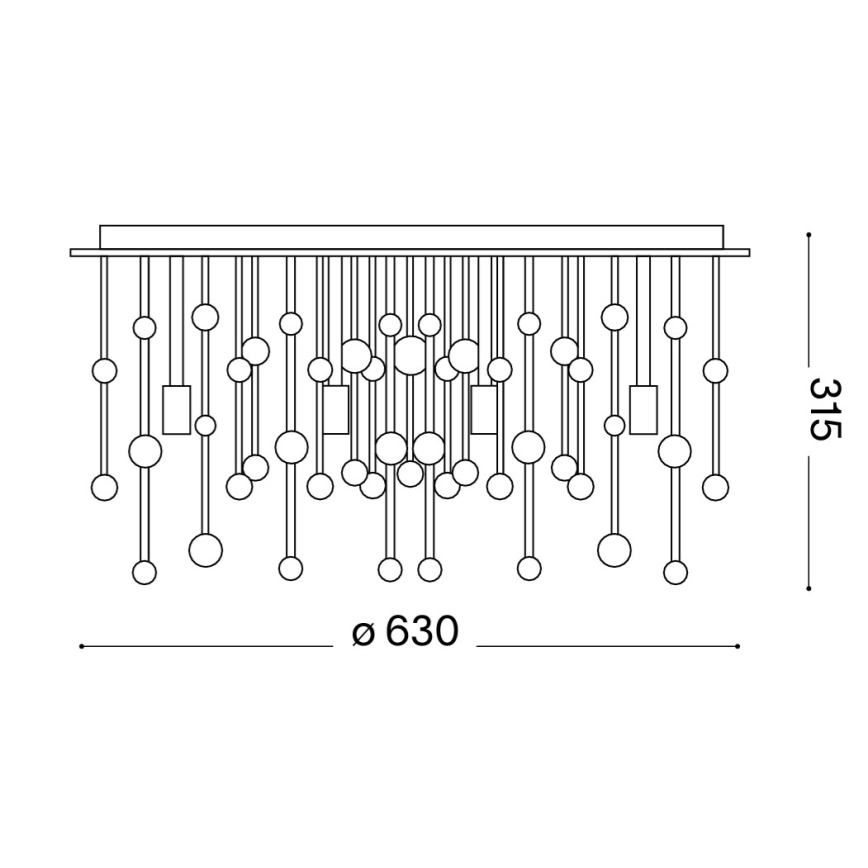 Ideal Lux - LED laelamp NEVE 12xG9/3W/230V Ø 63 cm läikiv kroom