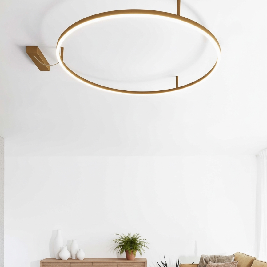 Ideal Lux - LED laevalgusti ORACLE SLIM LED/53W/230V 3000K CRI 90, läbimõõt 90 cm, kuldne