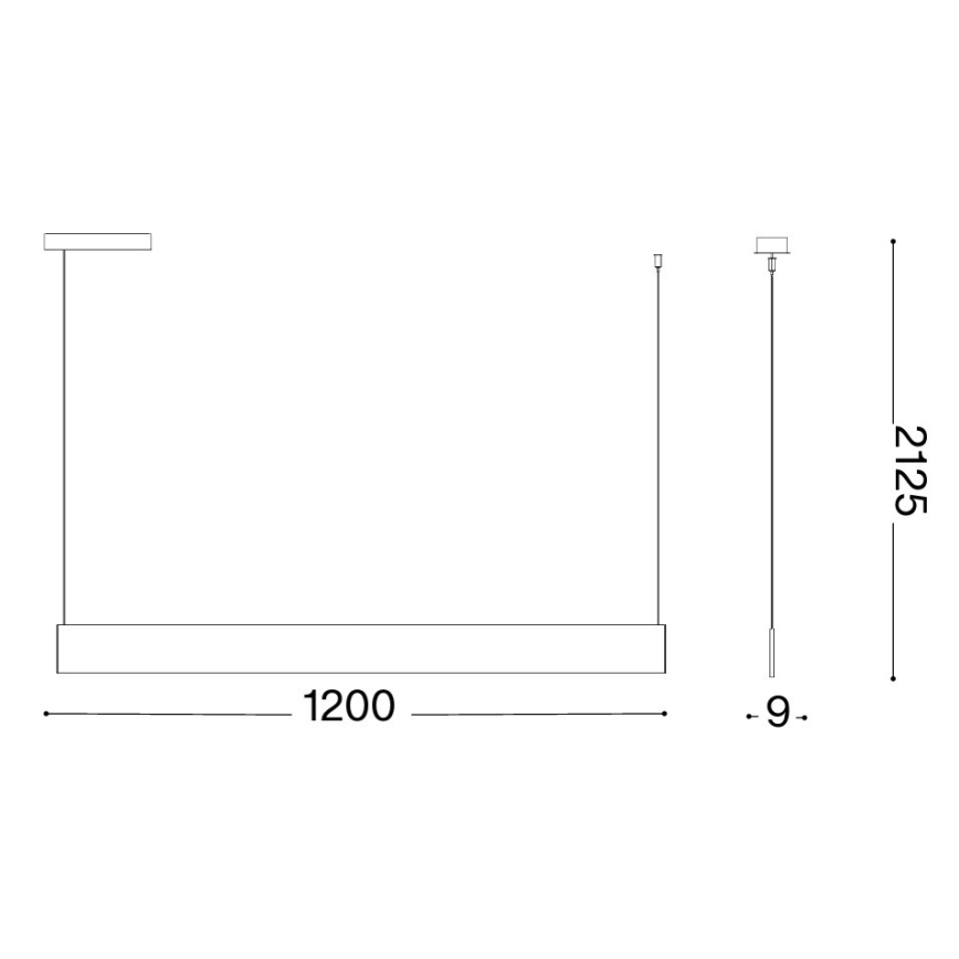 Ideal Lux - LED-laelamp riputuskaabliga STEEL LED/24W/230V 3000K CRI 90 120 cm must