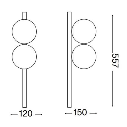 Ideal Lux - LED Laevalgusti BINOMIO 2xG9/3W/230V kuldne