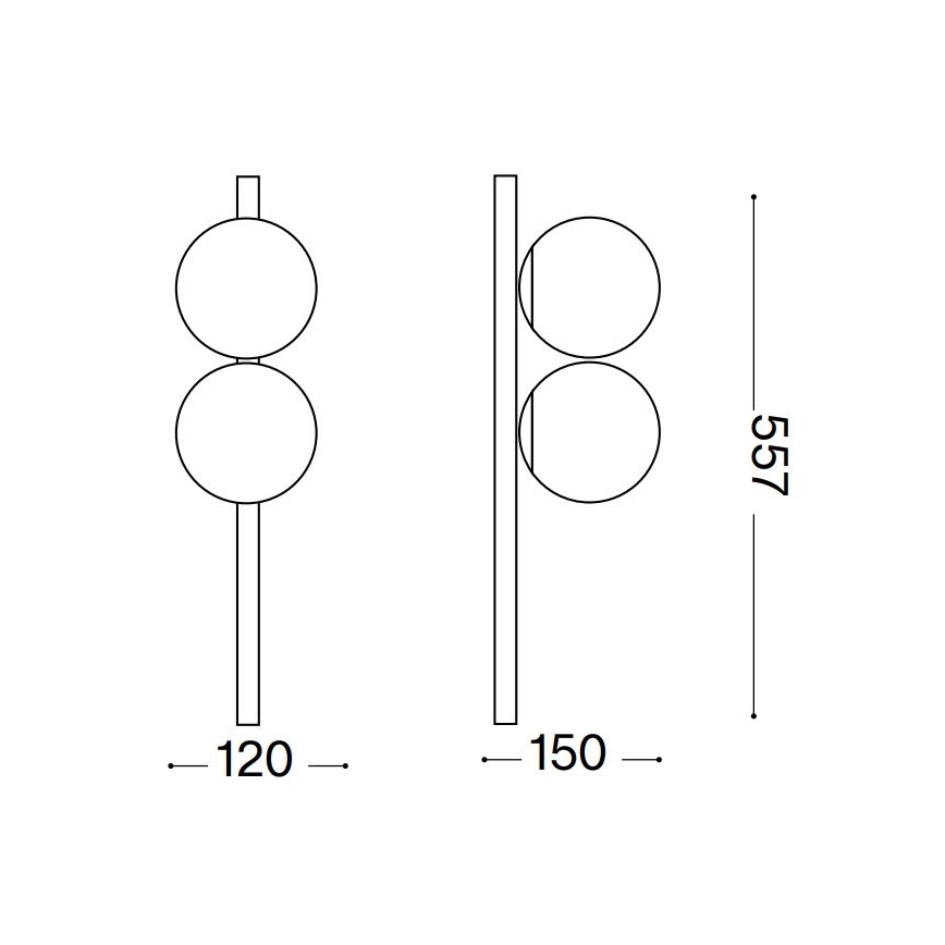 Ideal Lux - LED Laevalgusti BINOMIO 2xG9/3W/230V must