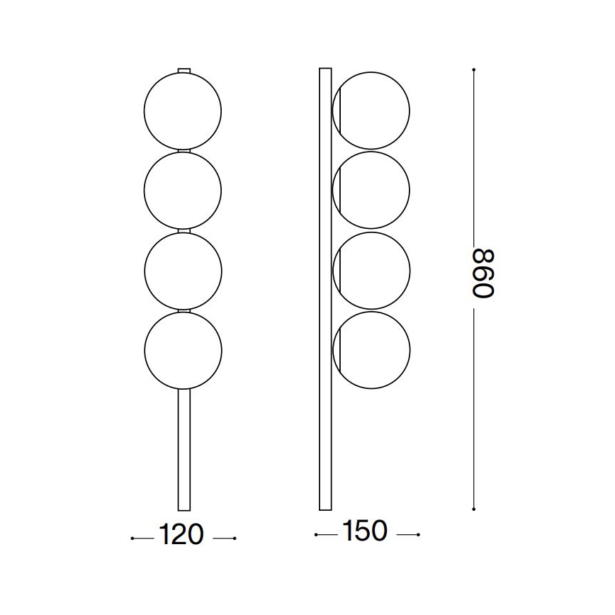 Ideal Lux - LED Laevalgusti BINOMIO 4xG9/3W/230V must