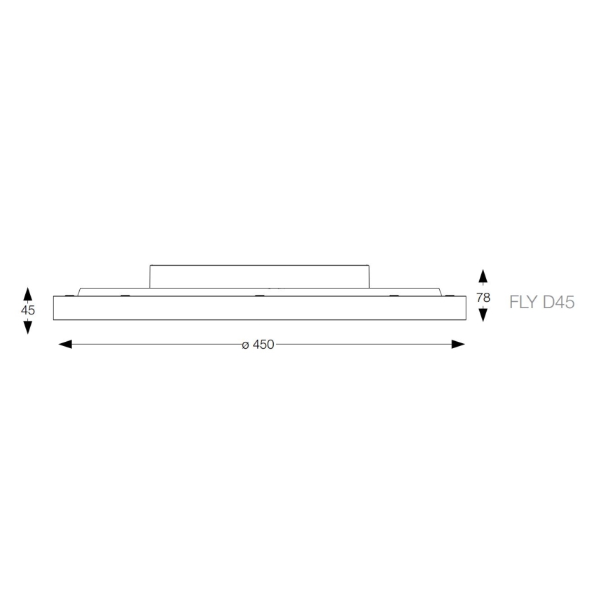 Ideal Lux - LED Laevalgusti FLY LED/26W/230V 2700K d. 45 cm CRI 90 IP40 must