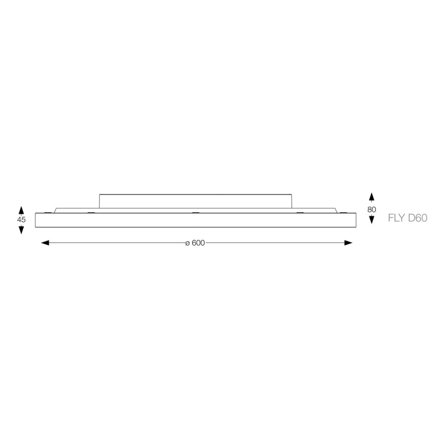 Ideal Lux - LED Laevalgusti FLY LED/53W/230V 2700K d. 60 cm CRI 90 IP40 must