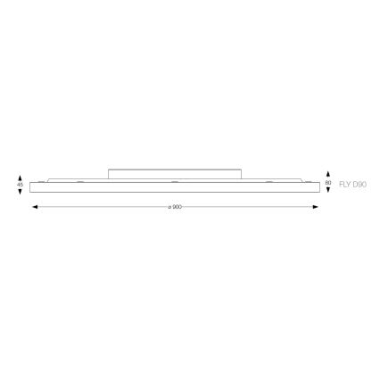 Ideal Lux - LED Laevalgusti FLY LED/68W/230V 3000K d. 90 cm CRI 90 IP40 must