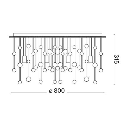 Ideal Lux - LED laevalgusti NEVE 15xG9/3W/230V, läbimõõt 80 cm, läikiv kroom