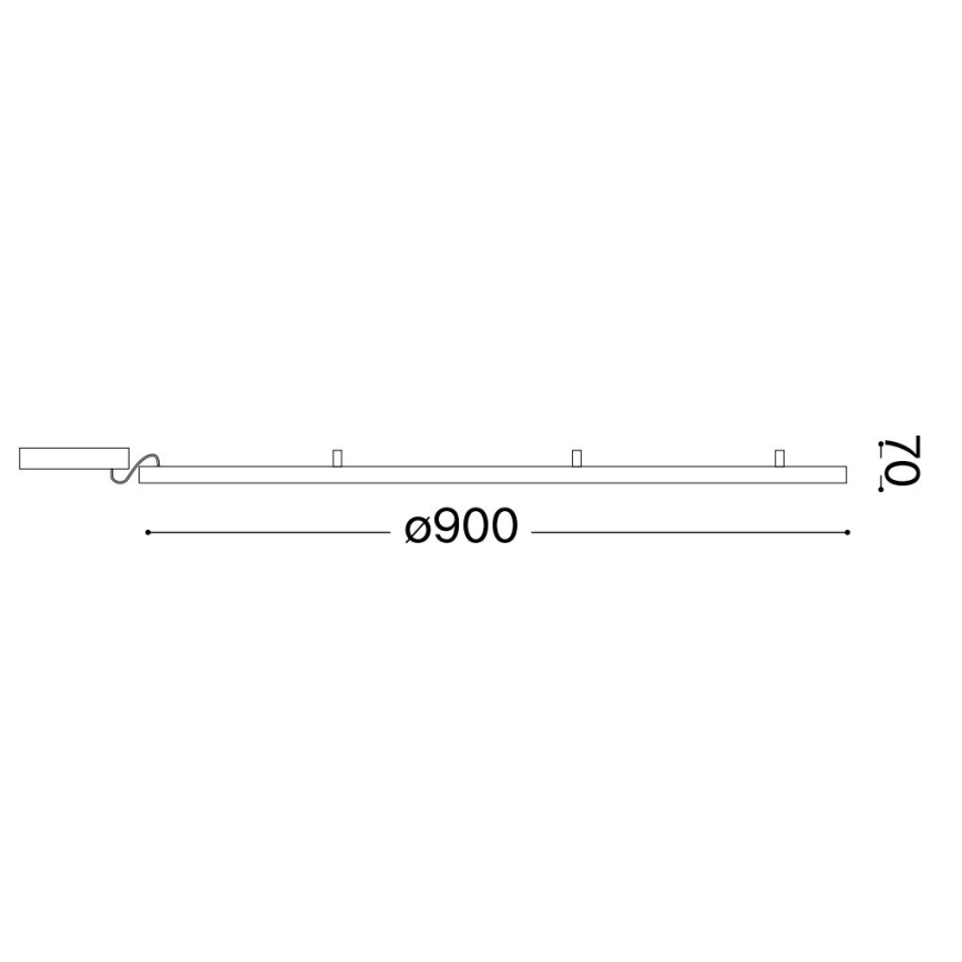 Ideal Lux - LED Laevalgusti ORACLE S LED/53W/230V 2700K d. 90 cm must