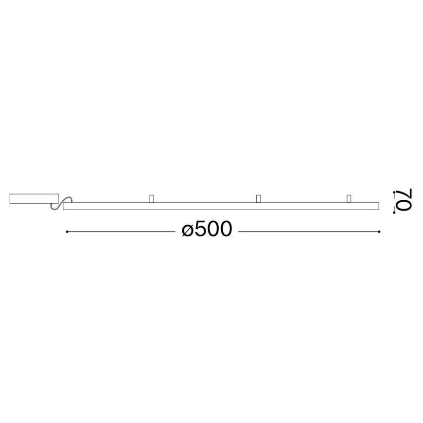 Ideal Lux - LED Laevalgusti ORACLE SLIM LED/29W/230V 2700K d. 50 cm must