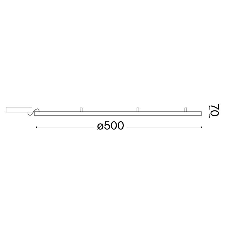 Ideal Lux - LED Laevalgusti ORACLE SLIM LED/29W/230V 4000K d. 50 cm must