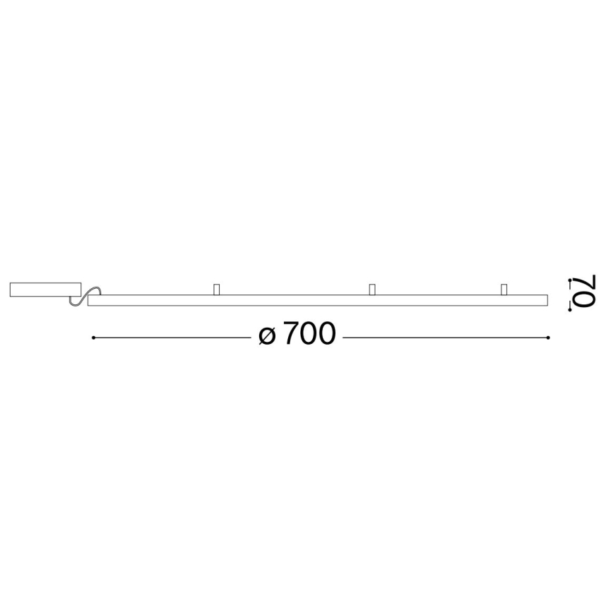 Ideal Lux - LED Laevalgusti ORACLE SLIM LED/53W/230V 4000K d. 90 cm must