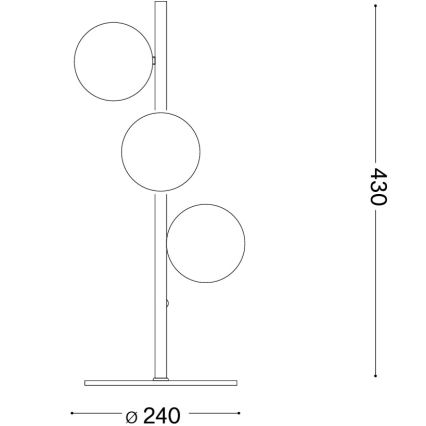 Ideal Lux - LED laualamp PERLAGE 3xG9/3W/230V kuldne/valge