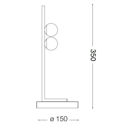 Ideal Lux - LED Laualamp PING PONG 2xLED/3W/230V CRI 90 messing