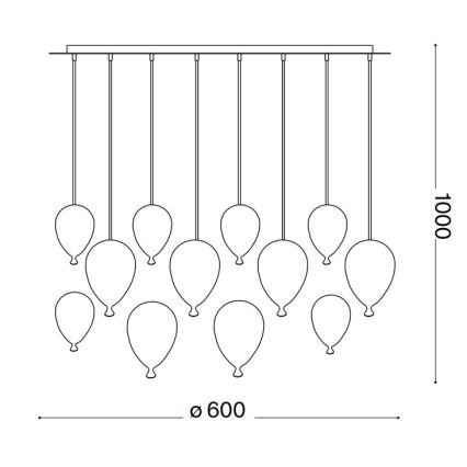 Ideal Lux - LED Lühter CLOWN 12xG9/3W/230V d. 60 cm värviline