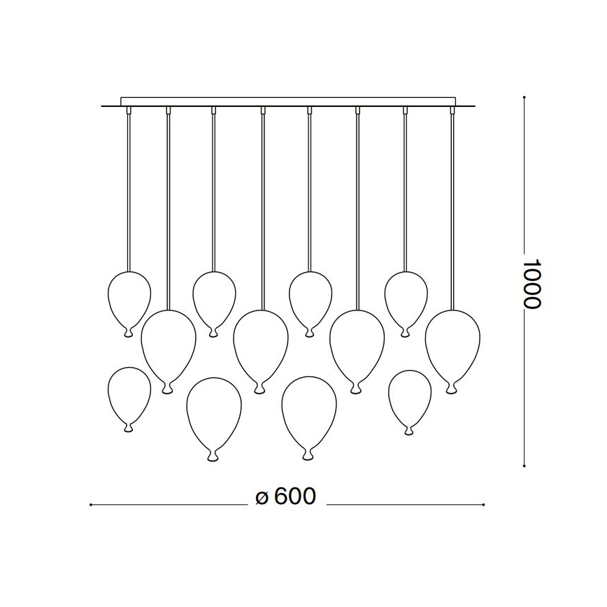 Ideal Lux - LED Lühter CLOWN 12xG9/3W/230V d. 60 cm värviline