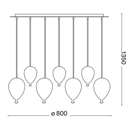 Ideal Lux - LED Lühter CLOWN 7xG9/3W/230V 80 cm värviline