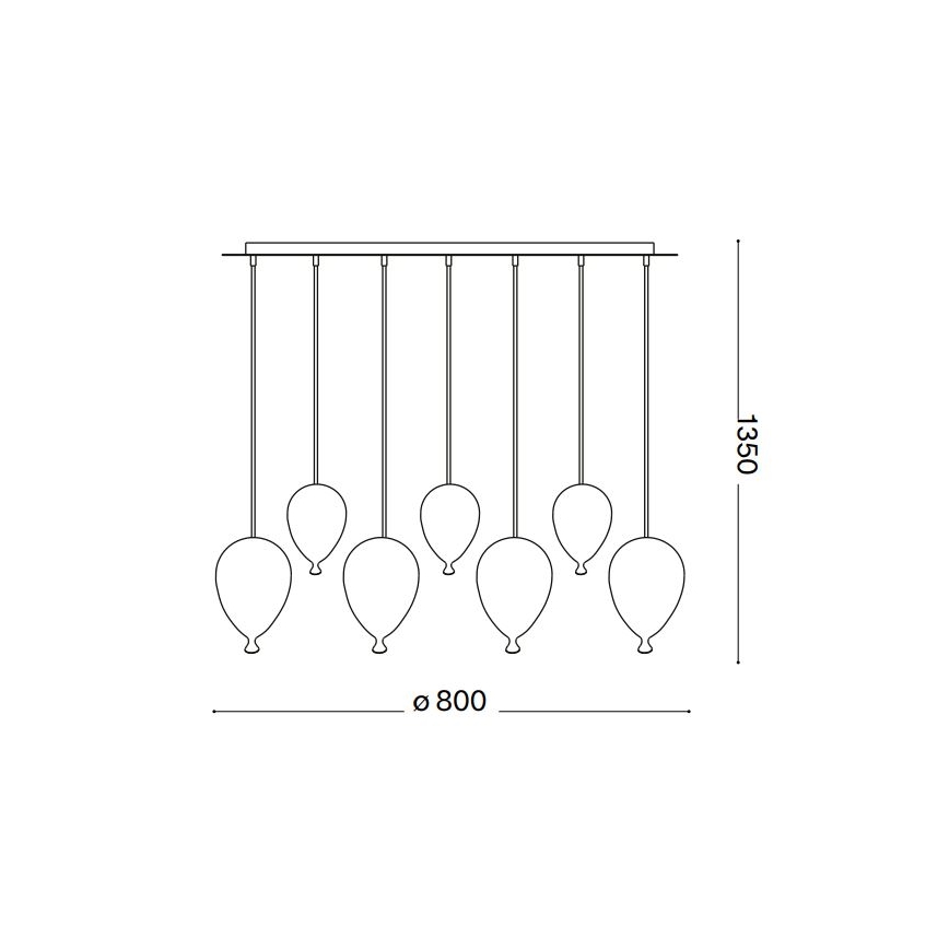Ideal Lux - LED Lühter CLOWN 7xG9/3W/230V 80 cm värviline