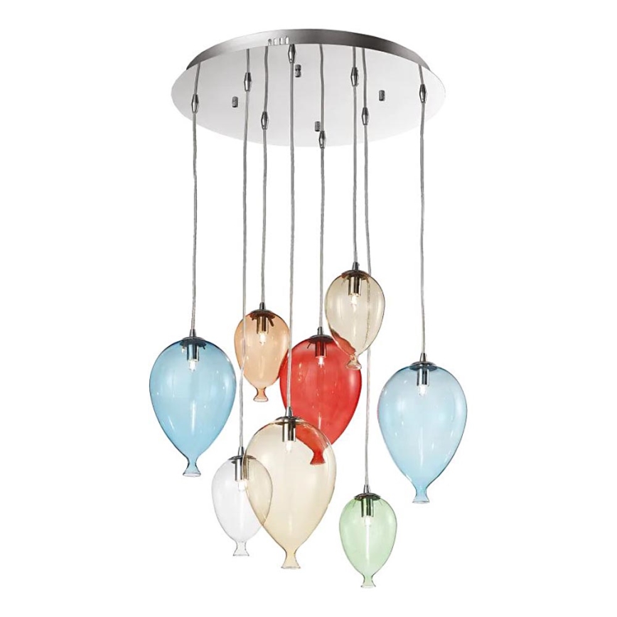 Ideal Lux - LED Lühter CLOWN 8xG9/3W/230V d. 50 cm värviline