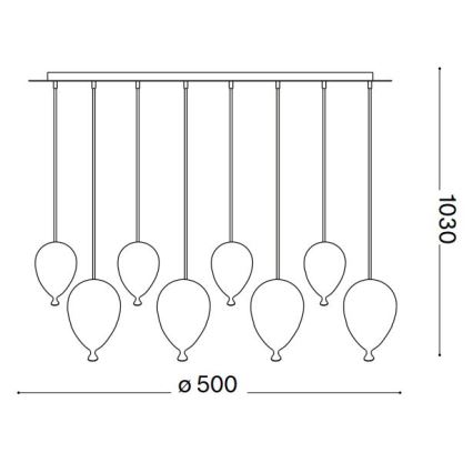 Ideal Lux - LED Lühter CLOWN 8xG9/3W/230V d. 50 cm värviline