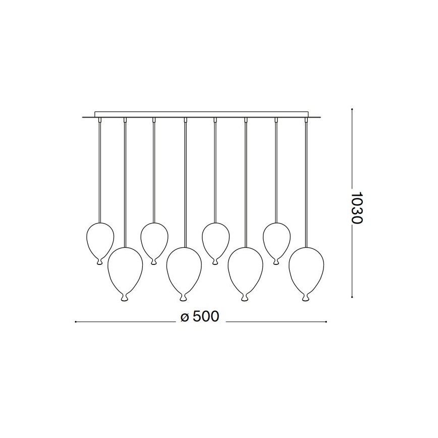 Ideal Lux - LED Lühter CLOWN 8xG9/3W/230V d. 50 cm värviline