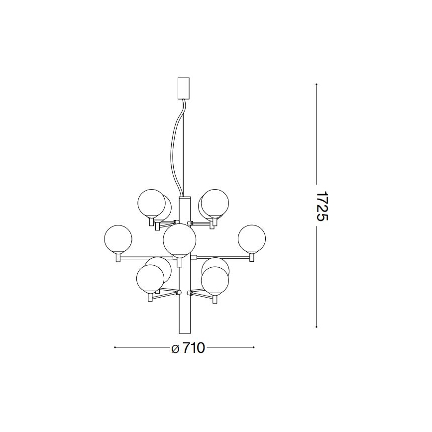 Ideal Lux - LED Lühter COPERNICO 12xG9/3W/230V d. 71 cm must