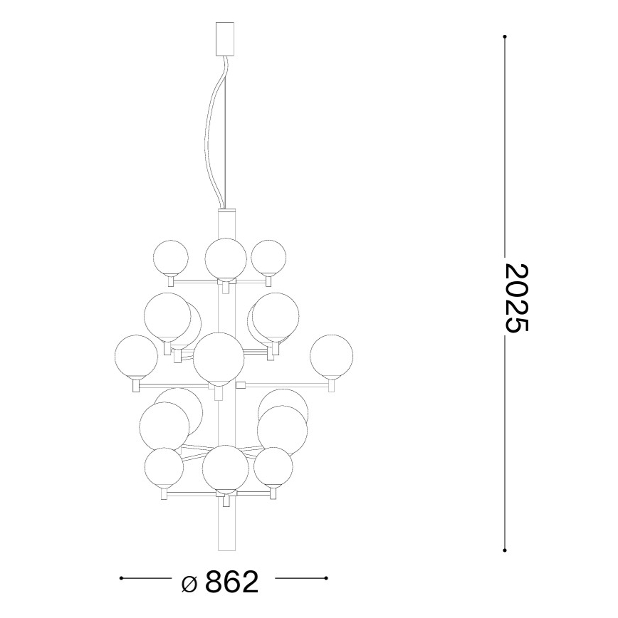 Ideal Lux - LED Lühter COPERNICO 20xG9/3W/230V d. 86 cm must