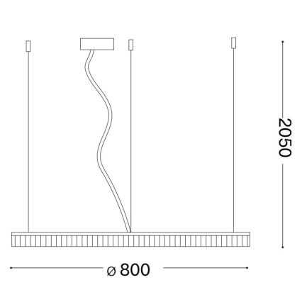 Ideal Lux - LED Lühter CROWN LED/42W/230V 3000K d. 80 cm CRI 90 messing