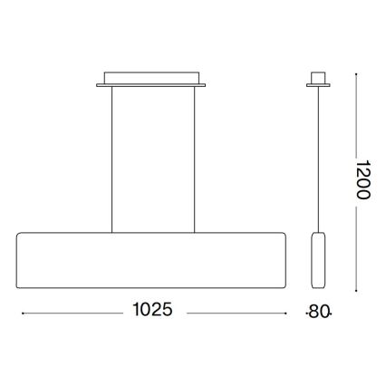 Ideal Lux - LED Lühter DESK LED/32W/230V 102,5 cm CRI 90 must