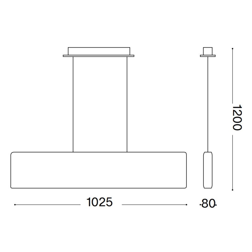 Ideal Lux - LED Lühter DESK LED/32W/230V 102,5 cm CRI 90 must