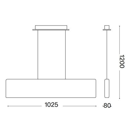 Ideal Lux - LED Lühter DESK LED/32W/230V 102,5 cm CRI 90 valge
