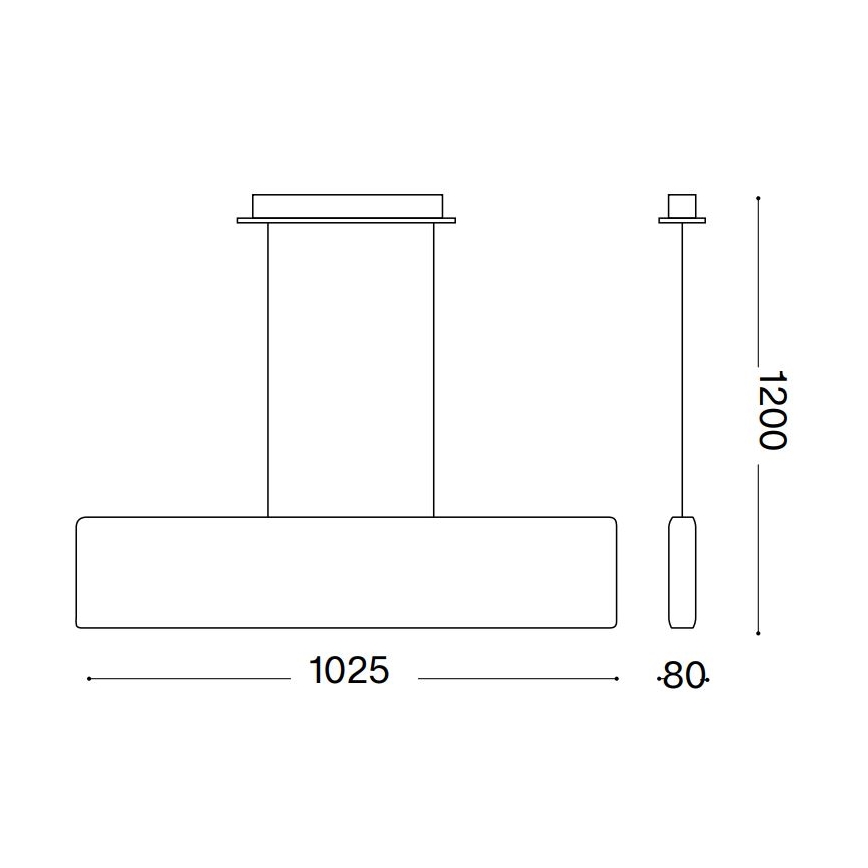 Ideal Lux - LED Lühter DESK LED/32W/230V 102,5 cm CRI 90 valge