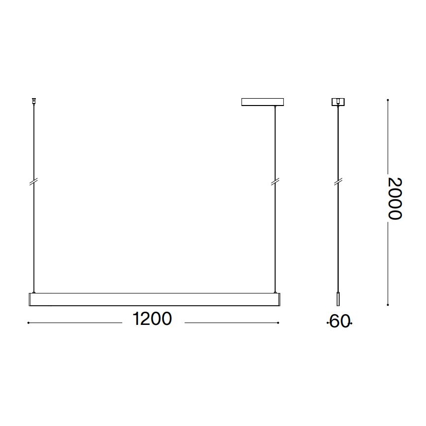 Ideal Lux - LED Lühter DESK LED/36W/230V 120 cm CRI 90 valge