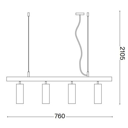 Ideal Lux - LED Lühter DYNAMITE 4xGU10/7W/230V CRI 90 must