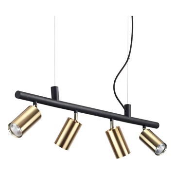 Ideal Lux - LED Lühter DYNAMITE 4xGU10/7W/230V CRI 90 must/messing
