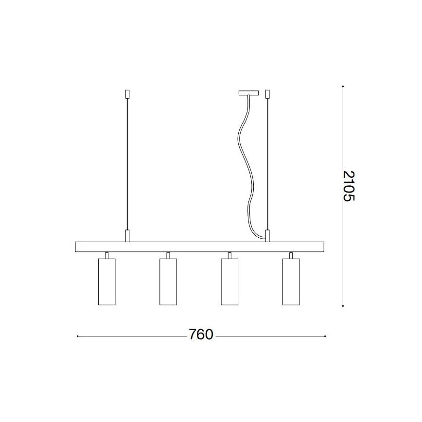 Ideal Lux - LED Lühter DYNAMITE 4xGU10/7W/230V CRI 90 must/messing