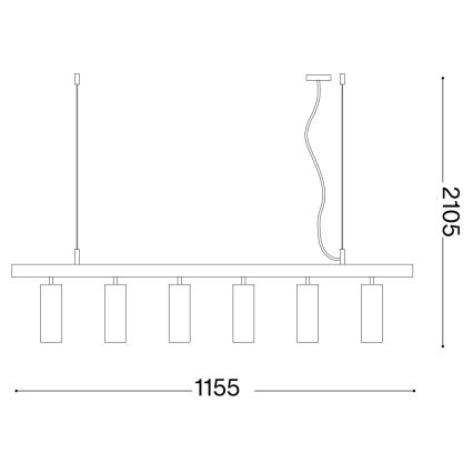 Ideal Lux - LED Lühter DYNAMITE 6xGU10/7W/230V CRI 90 must