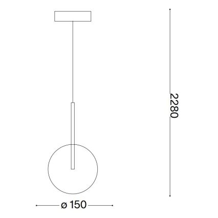 Ideal Lux - LED Lühter EQUINOXE 1xG4/2W/230V d. 15 cm messing/läbipaistev