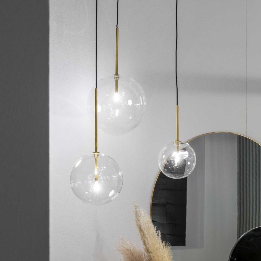 Ideal Lux - LED Lühter EQUINOXE 1xG4/2W/230V d. 15 cm messing/läbipaistev