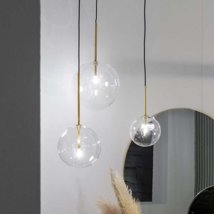 Ideal Lux - LED Lühter EQUINOXE 1xG4/2W/230V d. 25 cm messing/läbipaistev