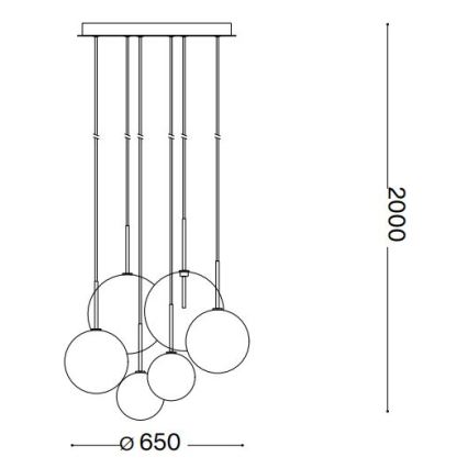 Ideal Lux - LED Lühter EQUINOXE 6xG4/2W/230V d. 65 cm läikiv kroom/suitsune