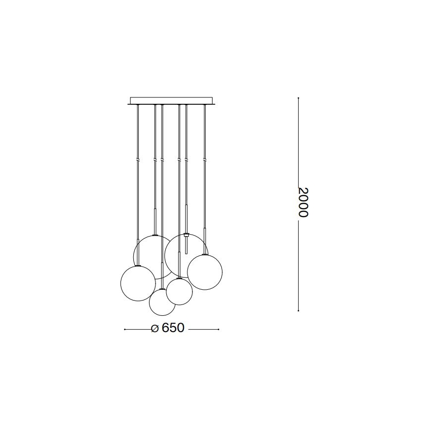 Ideal Lux - LED Lühter EQUINOXE 6xG4/2W/230V d. 65 cm läikiv kroom/suitsune