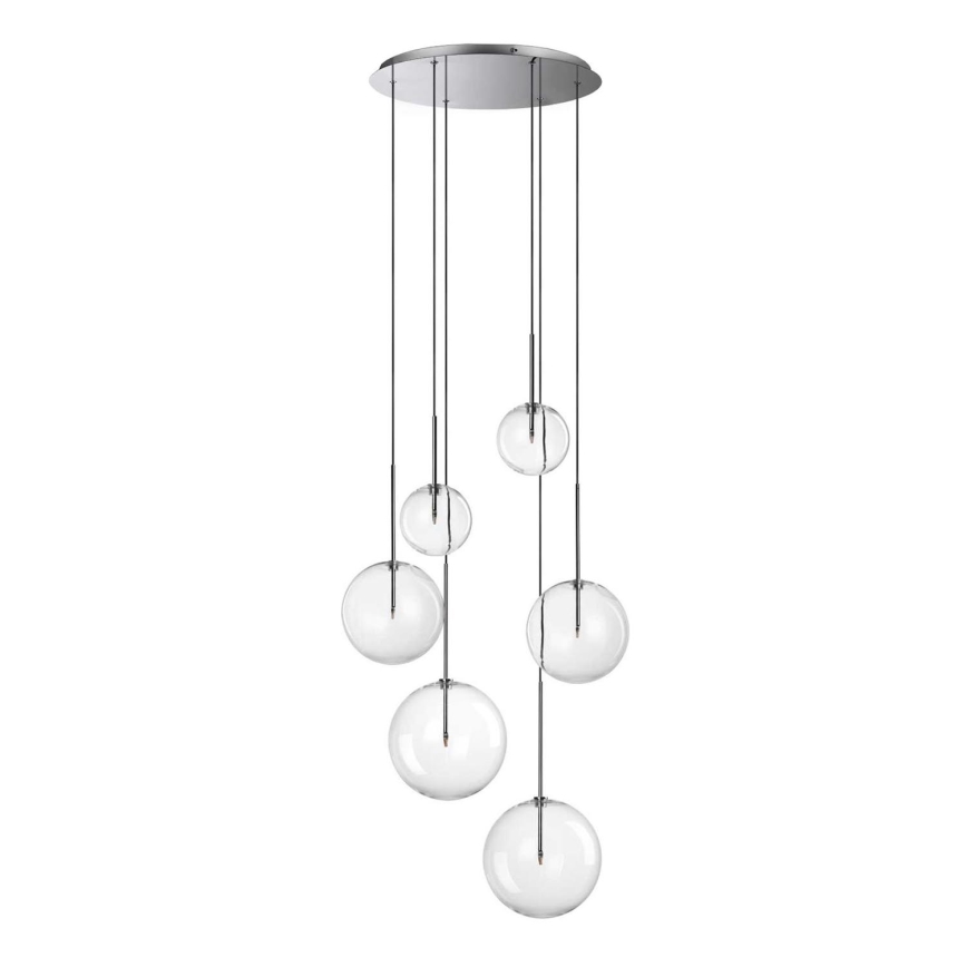 Ideal Lux - LED Lühter EQUINOXE 6xG4/2W/230V d. 65 cm läikiv kroom/läbipaistev