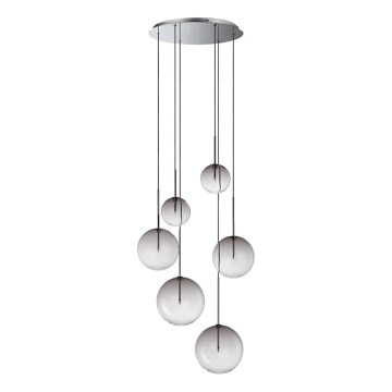 Ideal Lux - LED Lühter EQUINOXE 6xG4/2W/230V d. 65 cm läikiv kroom/suitsune