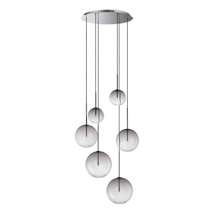Ideal Lux - LED Lühter EQUINOXE 6xG4/2W/230V d. 65 cm läikiv kroom/suitsune